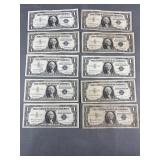 10 Silver Certificates 1957