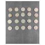 20 Silver Washington Quarters