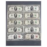 1950, 1953 US $2, $5, $10 Bills