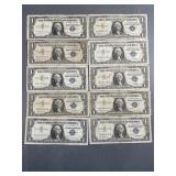 10 Silver Certificates 1957