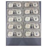 10 Silver Certificates 1957