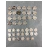 22 Buffalo Nickles & 20 Barber Dimes