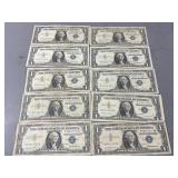 10 Silver Certificates 1957