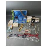 Vintage Costume Jewelry With Earring Holders