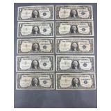 10 Silver Certificates 1957