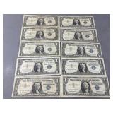 10 1957 Silver Certificates PBS