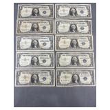 10 Silver Certificates 1957
