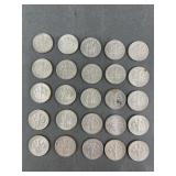 25 Roosevelt Silver Dimes