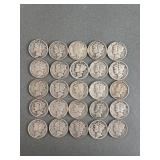 25 Mercury Dimes