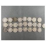 25 Silver Roosevelt Dimes