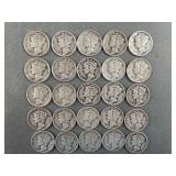 25 Mercury Dimes