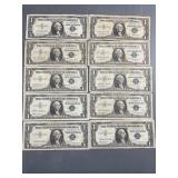 10 Silver Certificates 1957