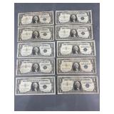 10 Silver Certificates 1957
