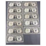 11 Silver Certificates 1957