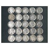 25 Silver Roosevelt Dimes