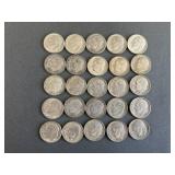 25 Silver Roosevelt Dimes