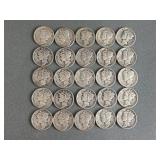 25 Mercury Dimes