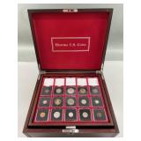 Coin Collecting Box w/Antq & Vtg. Silver Coins