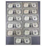 11 Silver Certificates 1957