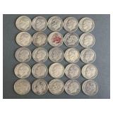 25 Silver Roosevelt Dimes