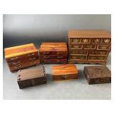 Vintage Jewelry Boxes Carved Wood & More