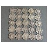 25 Mercury Dimes
