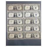 10 Silver Certificates 1957