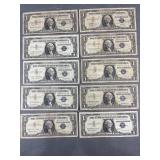 10 Silver Certificates 1957