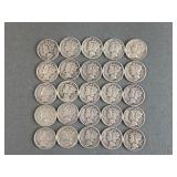 25 Mercury Dimes