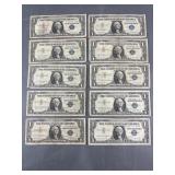 10 Silver Certificates 1957