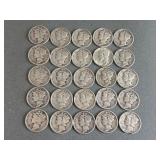 25 Mercury Dimes
