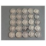 25 Mercury Dimes