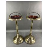 Vintage Brass Standing Ashtrays