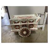 Vtg Handpainted Costa Rica Ox Drink Cart