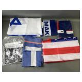 Various Polyester Flags including MAGA, Israel