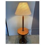 Vintage Wood Table Lamp w/Shelf