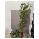 XL Faux Bamboo Floor Plant & Friend
