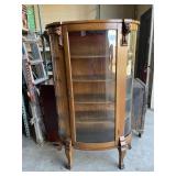 Carved Lion Curio Wooden Cabinet