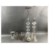 Lucite Lamp Bases, Glass Apple & Decor