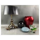 Imperfect Antique Lamp, Lenox Glass Bowl & More