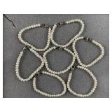 7 Freshwater Pearl & Sterling Bracelets