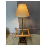 Vtg Art Deco-Style Floor Lamp/Wooden Table