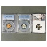 3 Graded Coins Mercury Dime & More