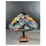 Vintage Tiffany-Style Stained Glass Table Lamp