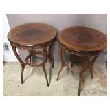 Small Carved Wood Side Tables