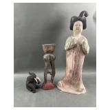Artisan Carved Elephant, Chinese Figurine & More