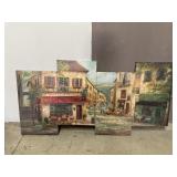 Multi-Panel Canvas European-style Cafe Wall Art