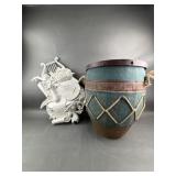 Unique Metal Drum Decor & Syroco Piece