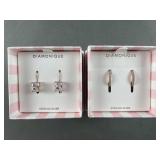 2 New Diamonique Sterling Pair