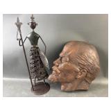Vtg Soviet Lenin Wall Relief & Metal Warrior